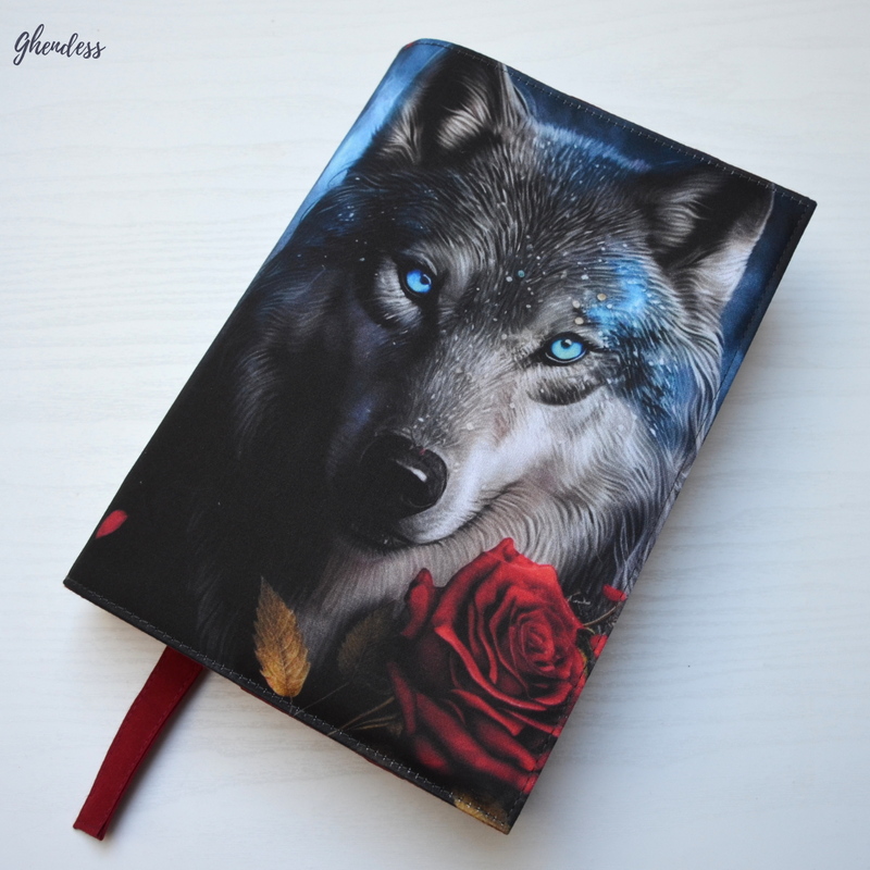 Univerzální obal na knihu - Wolf and rose No. 2