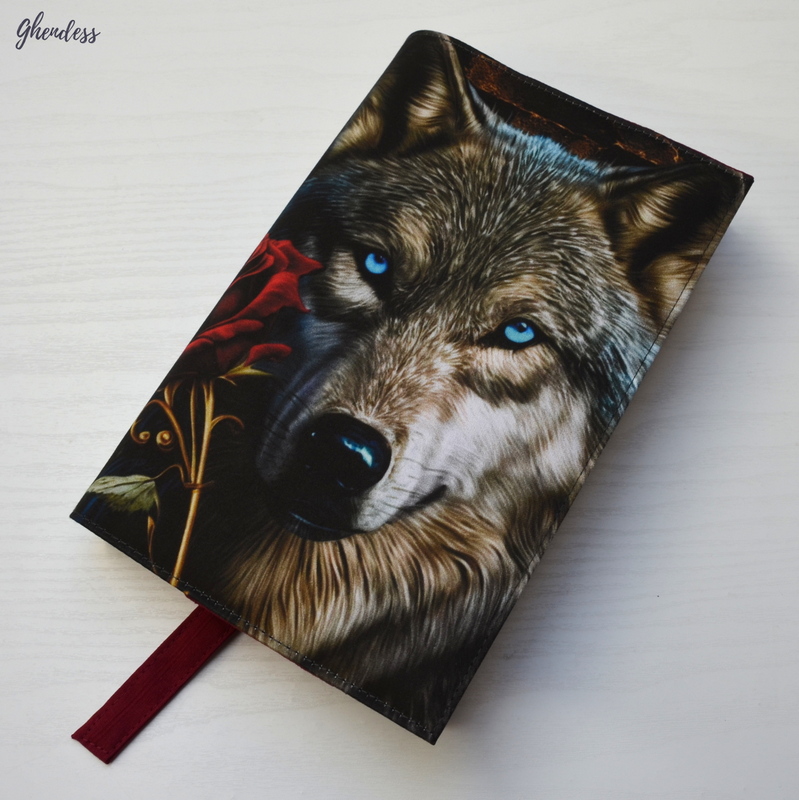 Univerzální obal na knihu - Wolf and rose No. 1