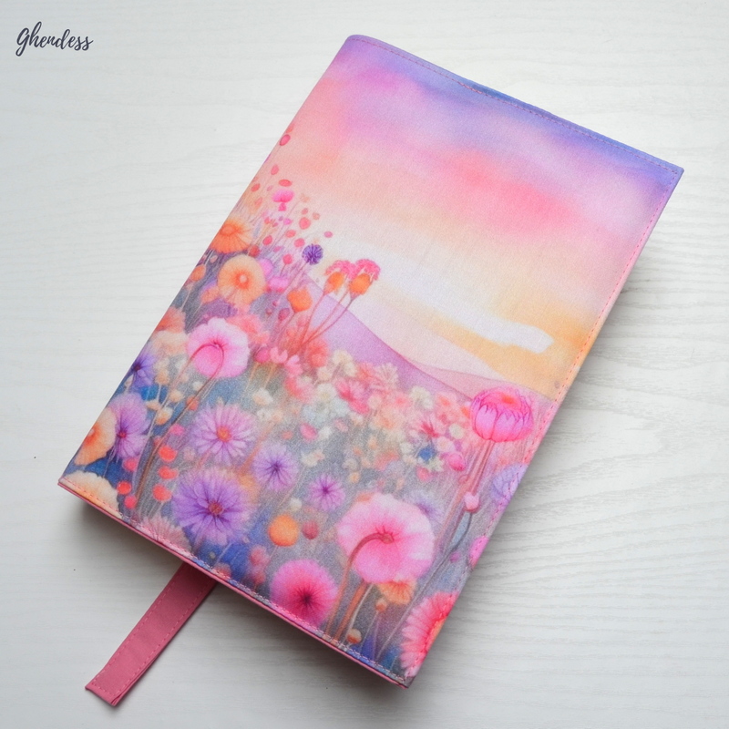 Univerzální obal na knihu - Meadow/pink