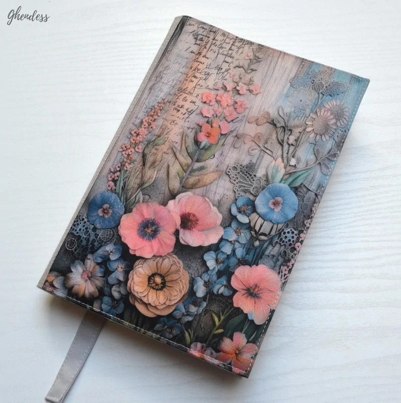 Univerzální obal na knihu - Květiny/pastel