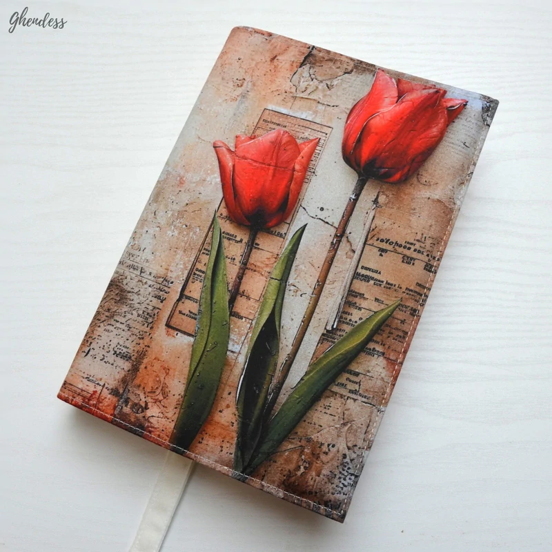 Univerzální obal na knihu - Dva tulipány