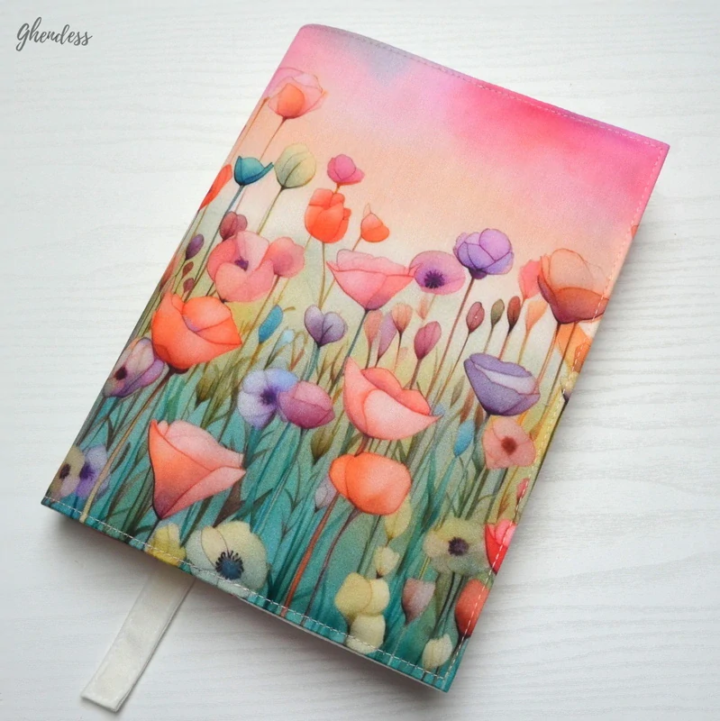 Univerzální obal na knihu - Pink meadow No. 2