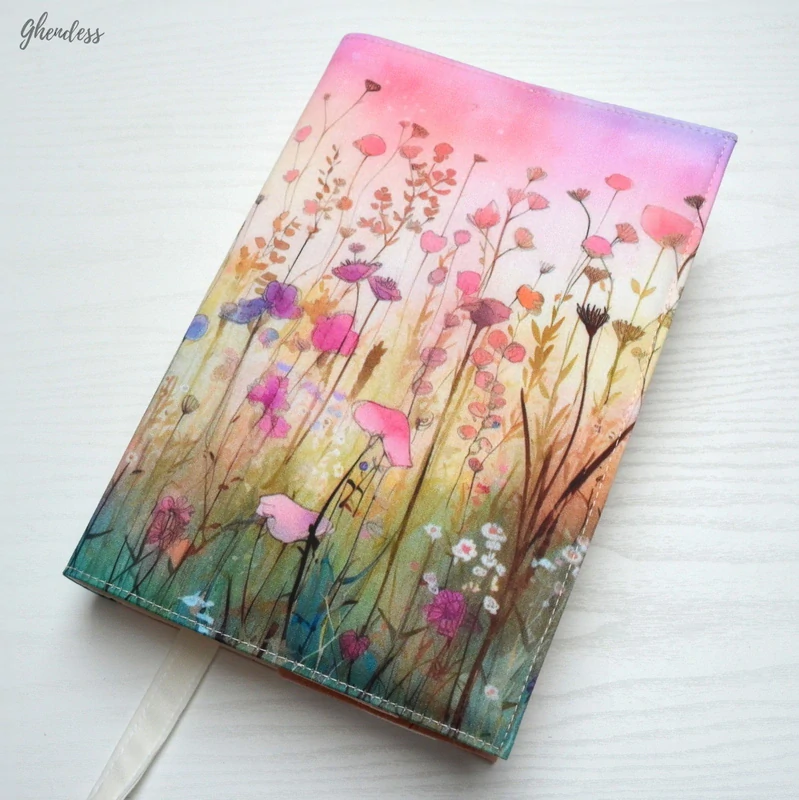 Univerzální obal na knihu - Pink meadow No. 3