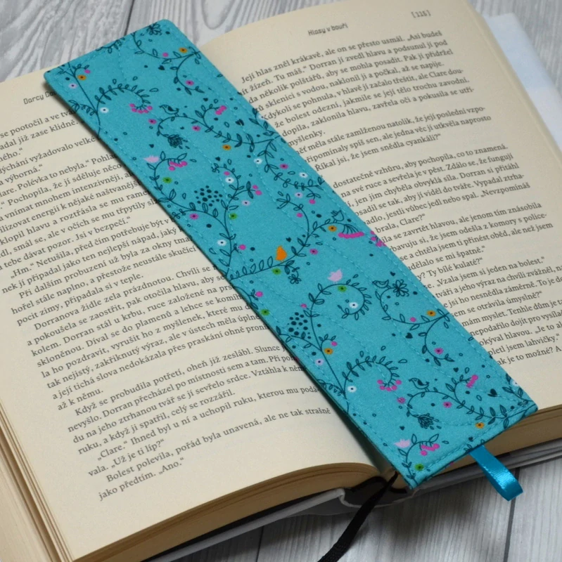 Záložka do knihy - Větvičky/tyrkys