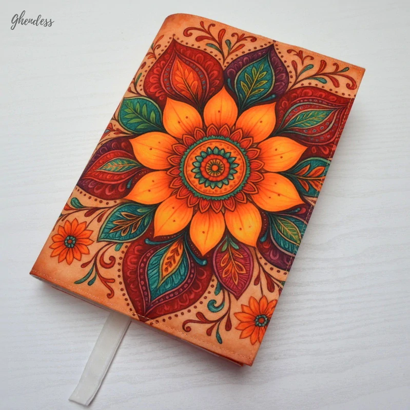 Univerzální obal na knihu - Mandala/orange