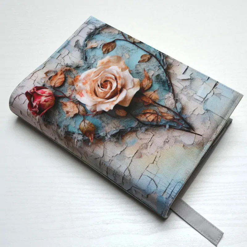Univerzální obal na knihu - Heart and rose II