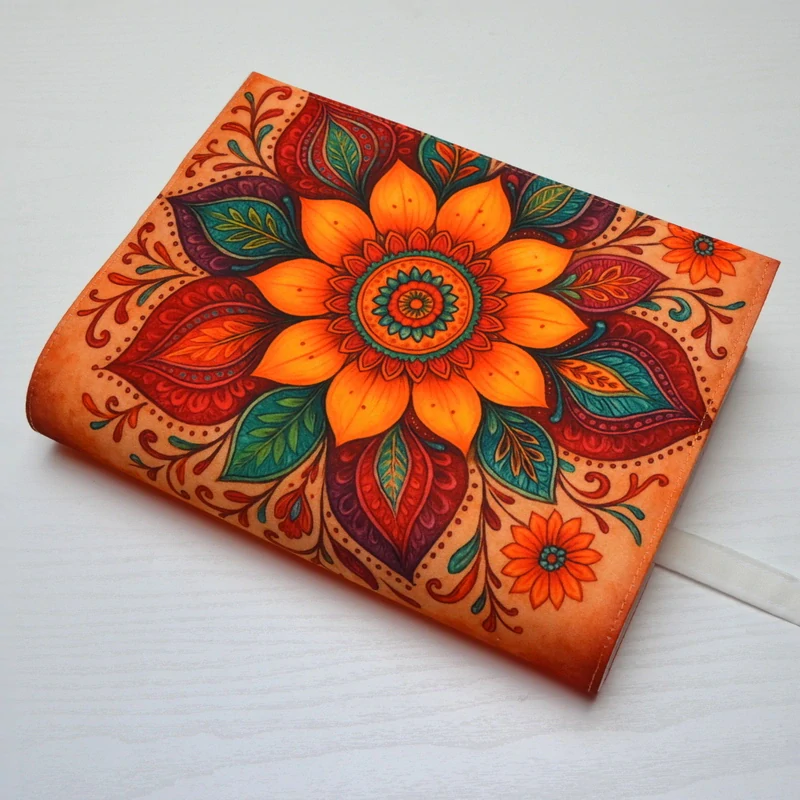 Univerzální obal na knihu - Mandala/orange