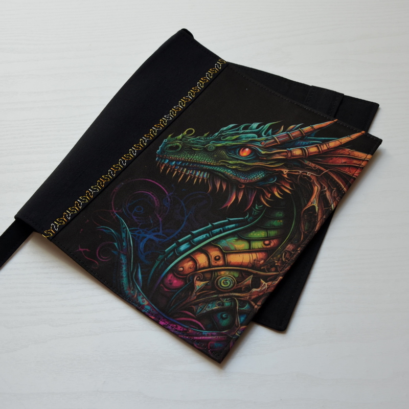 Univerzální obal na knihu - Dragon/steampunk