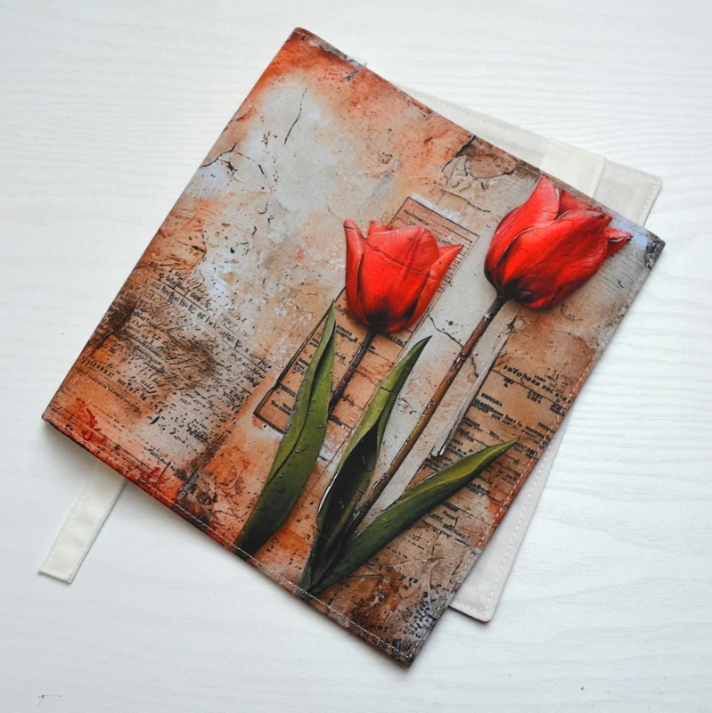 Univerzální obal na knihu - Dva tulipány