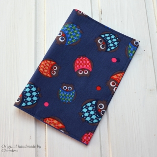 Obal na očkovací průkaz - Sovy/tm.modrá