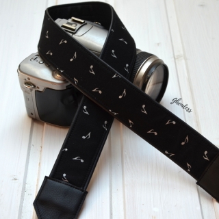 Popruh na fotoaparát - Stříbrné notičky